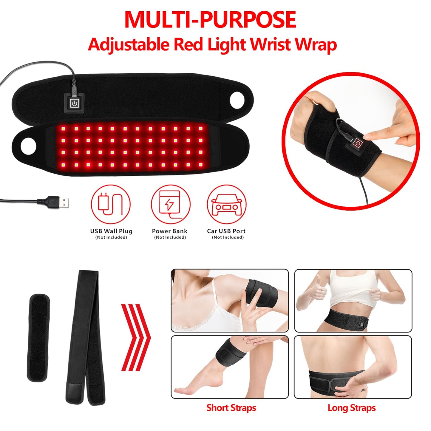 Red Light Therapy Infrared Heating Band for Pain Relief and Sports Sprain
